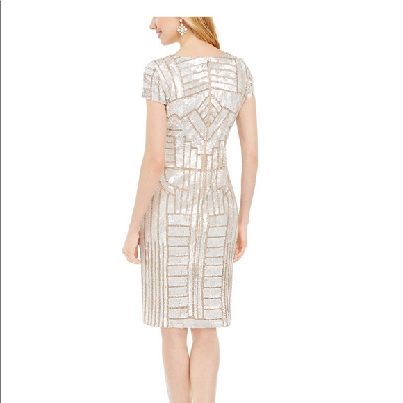 Adrianna Papell Short Beated Dress - Picture 2 of 7